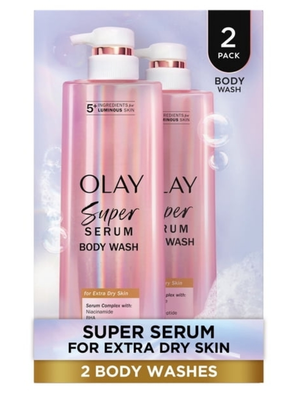 NWT Olay Super Serum Body Wash 20 fl. Oz. Two Pack NIB